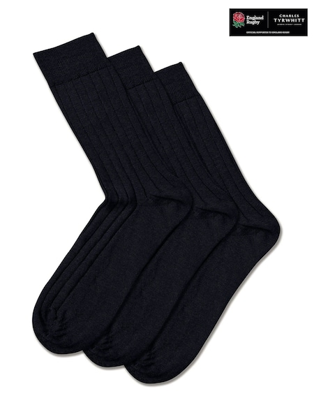 Charles Tyrwhitt Blue Merino Wool Winter Socks 3 Pack (874787) | £25