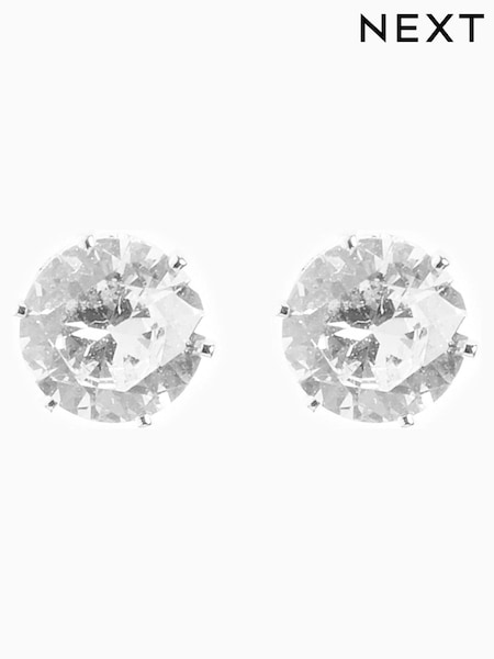 Silver Tone Cubic Zirconia Large Stud Earrings (875294) | £5