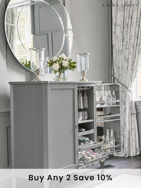 Laura Ashley Pale Charcoal Henshaw Drinks Cabinet (875912) | £1,475