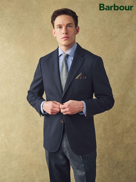 Barbour® Navy Wool Rich Hopsack Blazer (876104) | £299