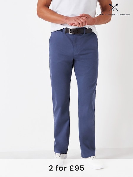 Crew Clothing Dark Blue Straight Chinos (877461) | £65