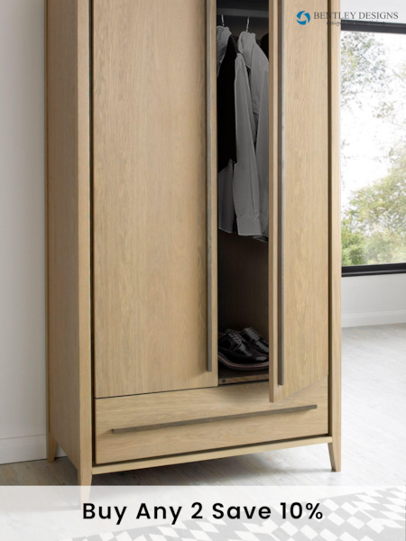 Bentley Designs Natural Rimini Double Wardrobe (877921) | £900