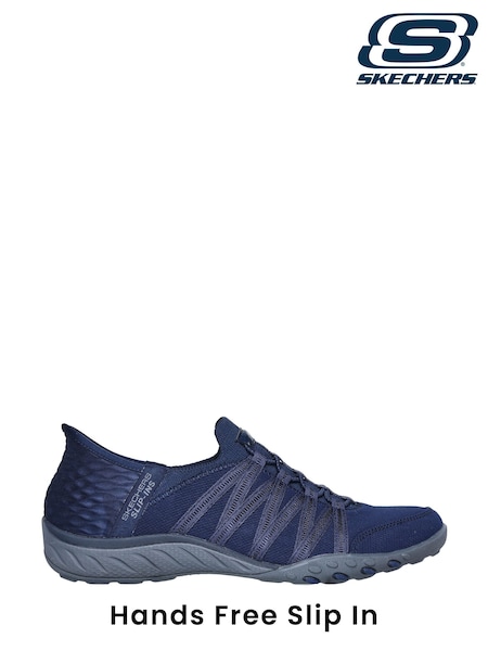 Skechers Blue Breathe Easy Roll Slip In With Me Wide Fit Trainers (878233) | £79