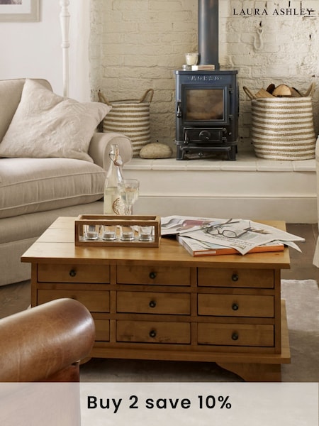 Laura Ashley Honey Gold Garrat 9 Drawer Coffee Table (878314) | £675