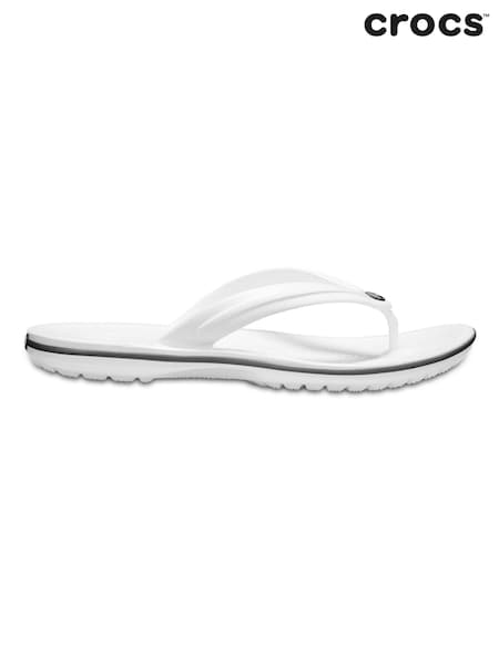 Crocs White Crocband Flip Sandals (878806) | £35