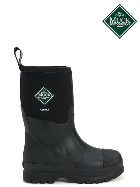 Muck Boots Black Chore Classic Mid Patterned Wellies (879505) | £130