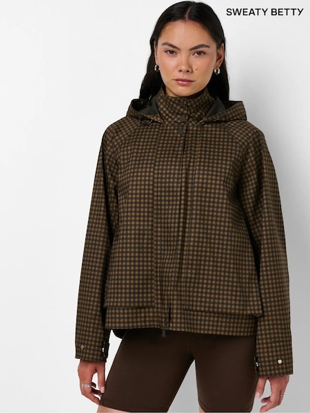 Brown - Sweaty Betty Motion Waterproof Cropped Parka