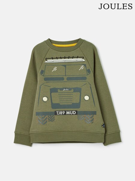 Joules Connor Green Embroidered Artwork Crew Neck Sweatshirt (880815) | £14 - £16