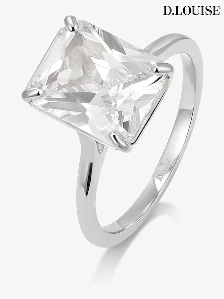 Silver - D.louise Radiant Solitaire Diamond-inspired Ring 3ct