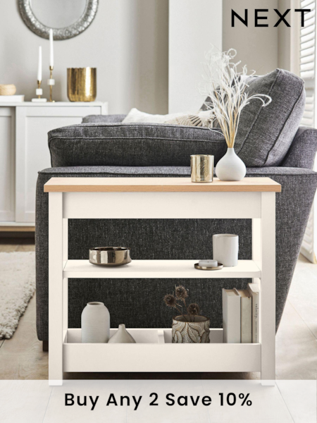Cream Malvern Oak Effect Sofa Side Table (883935) | £150
