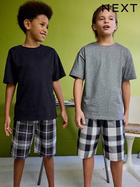 Monochrome Check Woven Pyjamas 2 Pack (1.5-16yrs) (884784) | £22 - £29