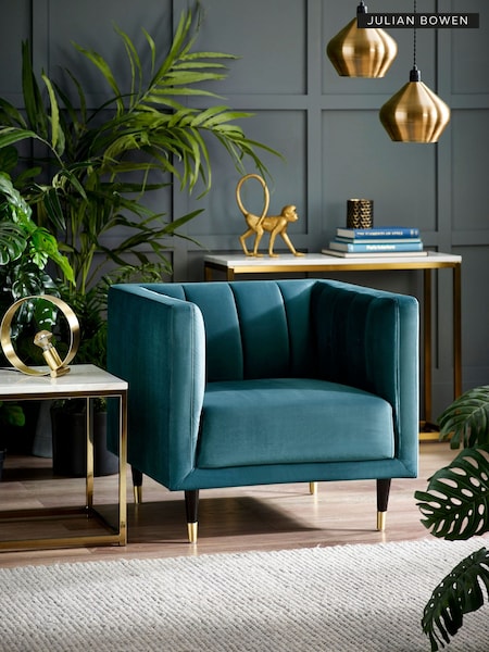 Julian Bowen Teal Salma Scalloped Back Chair (885860) | £315