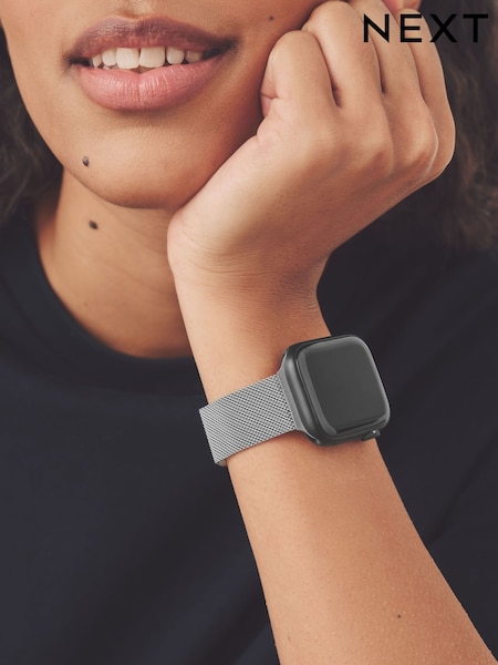 Silver Tone Mesh Watch Strap (885864) | £16