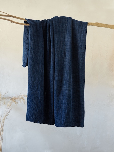 French Connection Indigo Cadley Textured Throw (886168) | £25