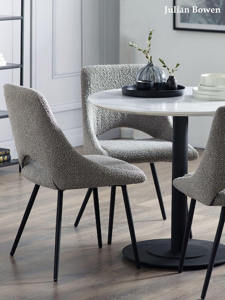 Julian Bowen Set of 2 Grey Iris Bouclé Dining Chairs (886491) | £295