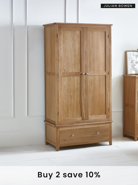 Julian Bowen Oak Mallory Double, 1 Drawer Wardrobe (886996) | £795