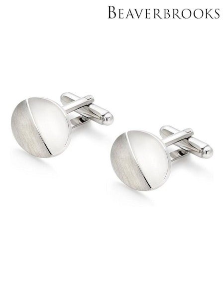 Beaverbrooks Oval Brushed And Polished Men's Cufflinks (887746) | £45