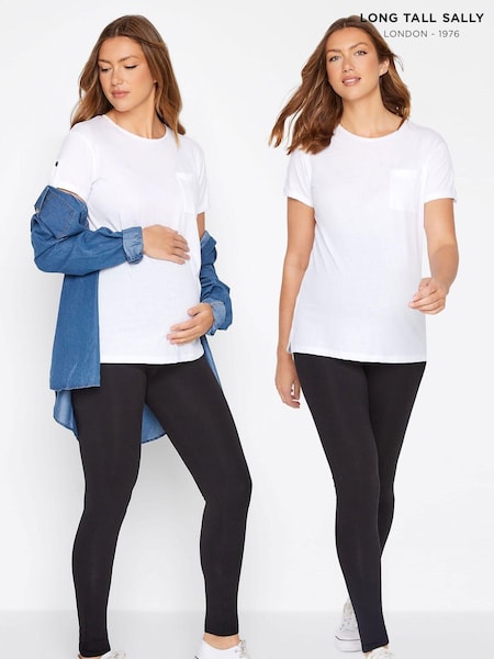 Long Tall Sally Black Maternity Full Length Leggings 2 Packs (888526) | £34