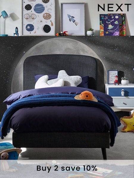 Simple Contemporary Charcoal Grey Kids Matson Standard Upholstered Bed (889065) | £275