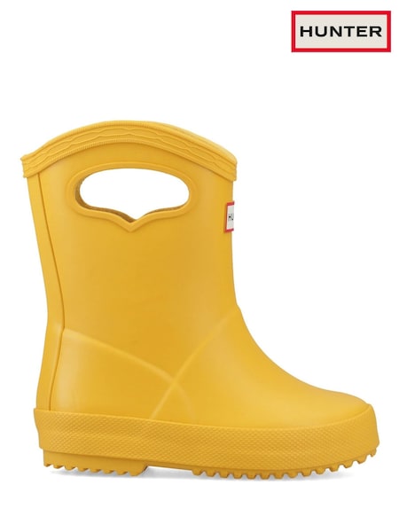Yellow - Hunter Kids First Pull On Wellie Boots