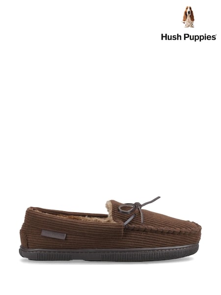 Brown - Regular Hush Puppies Ace Cord Slippers