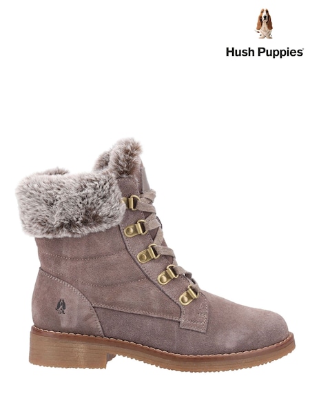 Brown - Hush Puppies Florence Wide Fit Boots