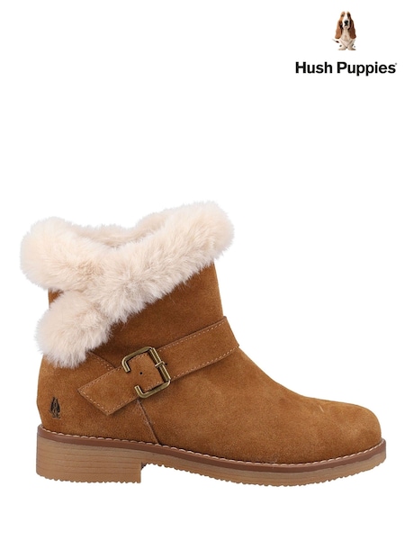 Brown - Hush Puppies Hannah Wide Fit Boots