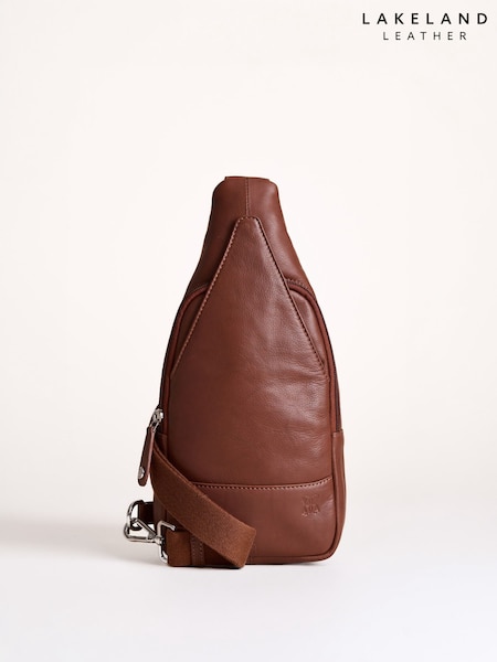 Brown - Lakeland Leather Langham Sling Backpack