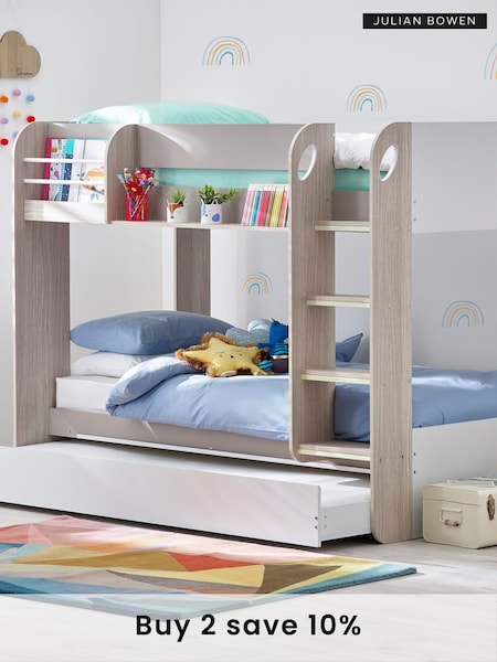 Julian Bowen Taupe Brown Mars Bunk Bed with Pull Out Underbed (890590) | £525