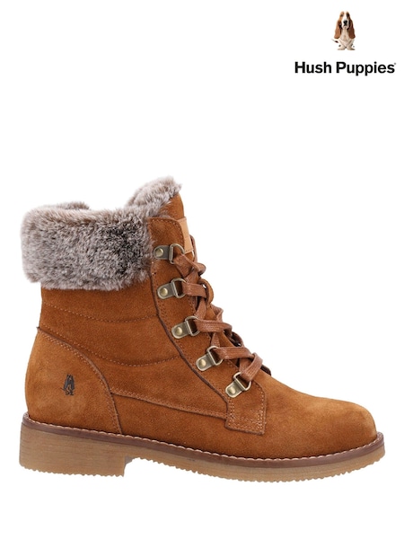 Brown - Hush Puppies Florence Wide Fit Boots