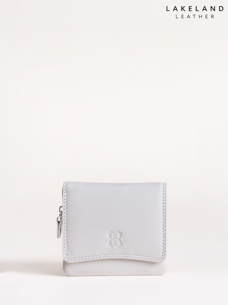 White - Lakeland Leather Small Leather Flapover Purse
