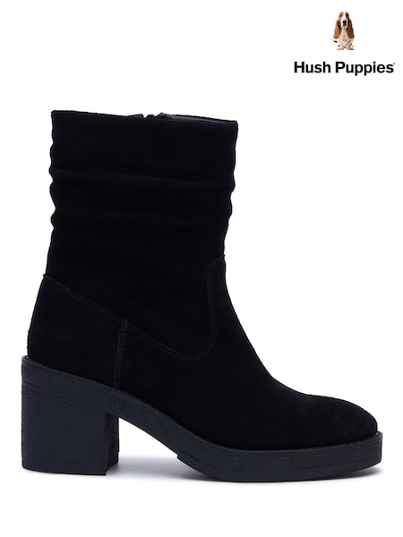 Black - Hush Puppies Flora Ruched Boots