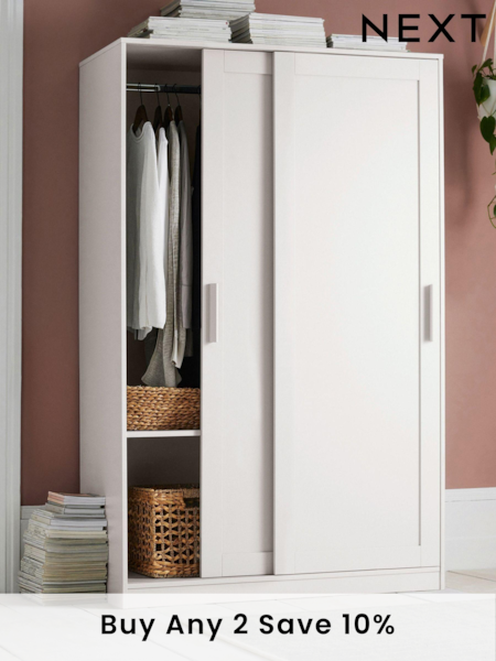 White Flynn 1.2m Sliding Wardrobe (891715) | £375