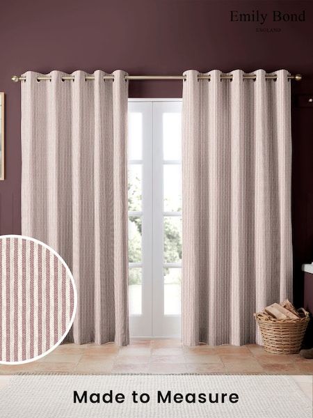 Emily Bond Pink Oscar Stripe Made to Measure Curtains (891872) | £100