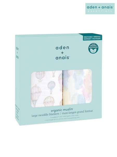 aden+anais Pink Organic Cotton Muslin Blankets 2 Pack (891880) | £31