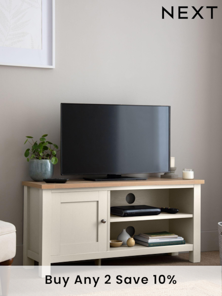 Cream Malvern Oak Effect Up to 50 inch Slim TV Unit (893079) | £199