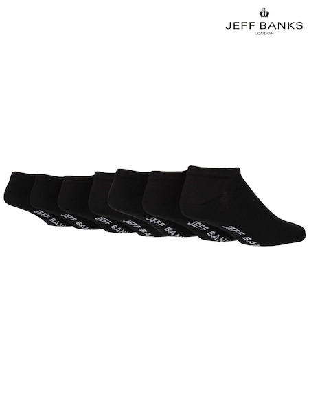 Jeff Banks Black Classic Trainer Liners Socks 7 Pack (894242) | £14