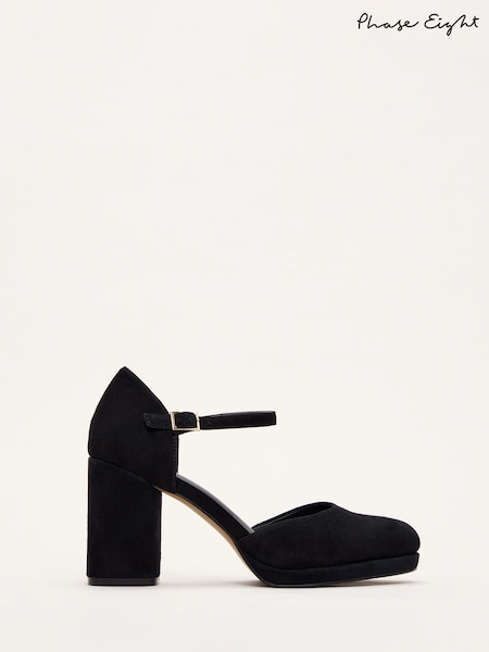 Black - Phase Eight Suede Platform Shoes