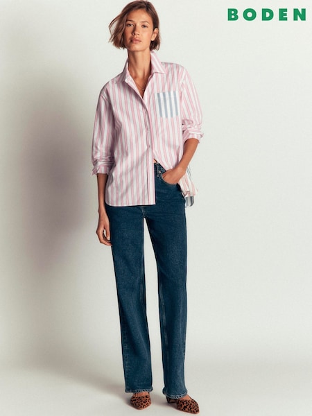 Pink Stripe - Boden Sienna Relaxed Cotton Shirt