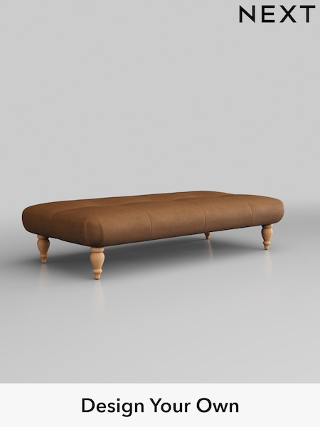 Antiqued Leather/Light Tan Erin Buttoned Back Leather Deep Sit (895909) | £599 - £2,299