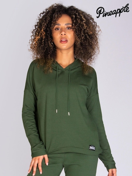 Pineapple Khaki Green Dip Hem Hoodie (896307) | £34