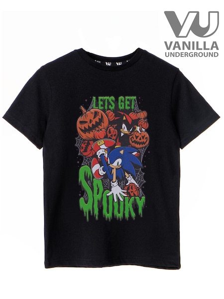 Black - Vanilla Underground Sonic The Hedgehog Halloween Let's Get Spooky Short Sleeved T-shirt