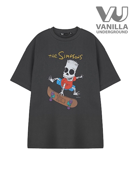 Grey - Regular Vanilla Underground The Simpsons Bart Halloween Short Sleeved T-shirt