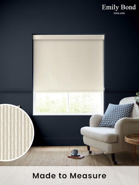 Emily Bond Linen Oscar Stripe Made to Measure Roller Blinds (898004) | £58