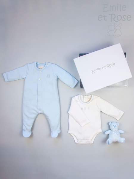 Emile et Rose 100% Cotton All-In-One, Body Vest & Toy Gift Set (898039) | £55