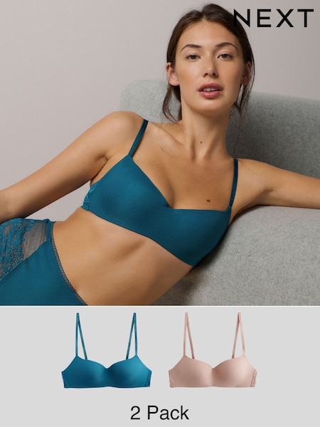 Teal Blue Light Pad Non Wire Ultimate Comfort Bra 2 Pack (898178) | £30