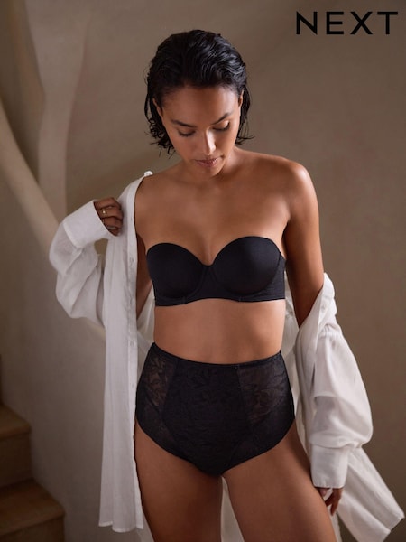Black Floral Smoothing Selvedge Bra A-E (898184) | £20
