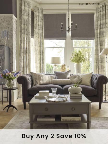 Laura Ashley Pale Charcoal Henshaw 2 Drawer Coffee Table (898504) | £710