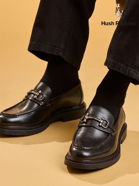 Black - Regular Hush Puppies Edgar Loafers