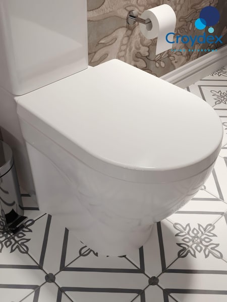 CROYDEX Hillier Stick 'n' Lock DShaped White Family Toilet Seat (8A1262) | £69